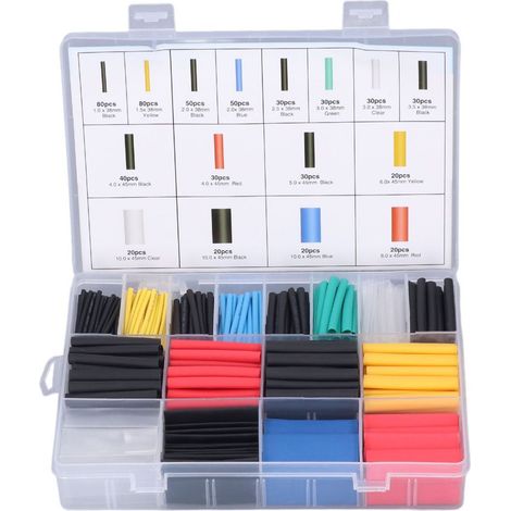 Kit de bricolage électronique de 580 pièces de gaine thermorétractable isolée, conditionné en boîte (1/5)