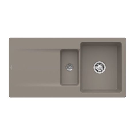 Evier 1 bac 1/2 VILLEROY ET BOCH Siluet 60 R Timber CeramicPlus avec vidage manuel (1/2)