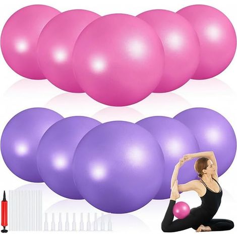 Ballon Pilates - 25 Cm - En PVC Anti-Éclatement - Pour Renforcement Du Core Et Équilibre - 10 Pièces (1/3)