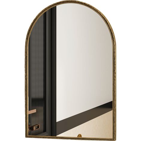 Miroir mural incurvé doré, adapté pour salle de bains, salon et chambre