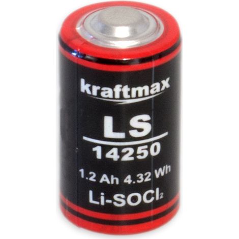 Batterie au lithium KRAFTMAX LS14250, cellule 1/2 AA, 3,6 V, 1200 mAh