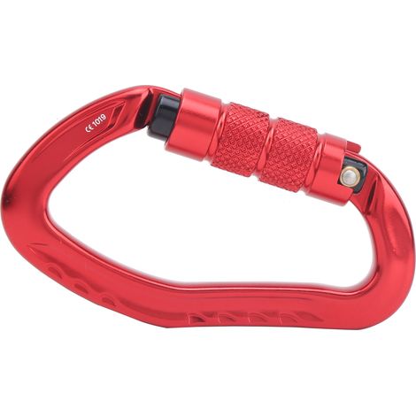 Mousqueton d'escalade extérieur en alliage d'aluminium, verrouillage automatique de sécurité, accessoire rouge (1/5)