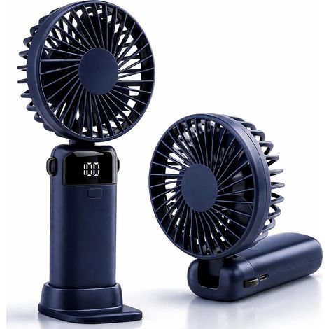 Mini ventilador portátil de mano con batería recargable USB C, 5 velocidades, ventilador de terapia de aire plegable. (1/5)