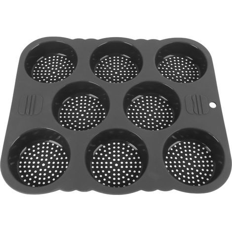 Moule à pain à hamburger en silicone à 8 cavités, démoulage facile, résistant à la chaleur, pour la cuisine. (1/5)