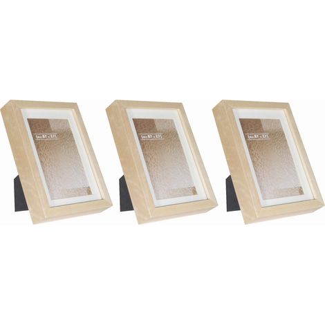 Set di cornici portafoto in legno 13x18 passe-partout 13x18 3 pezzi in legno di betulla naturale