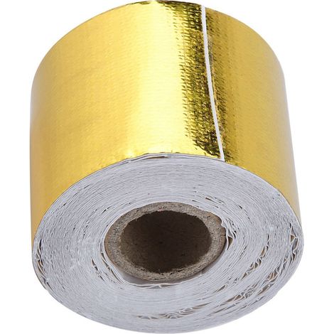 Cinta adhesiva reflectante de aluminio para aislamiento térmico de automóviles - 10 m x 5 cm, 1 rollo plateado