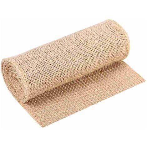 Chemin de table rustique en toile de jute et toile de jute pour loisirs créatifs, chaise, maison, fête de mariage, 15 x 200 cm