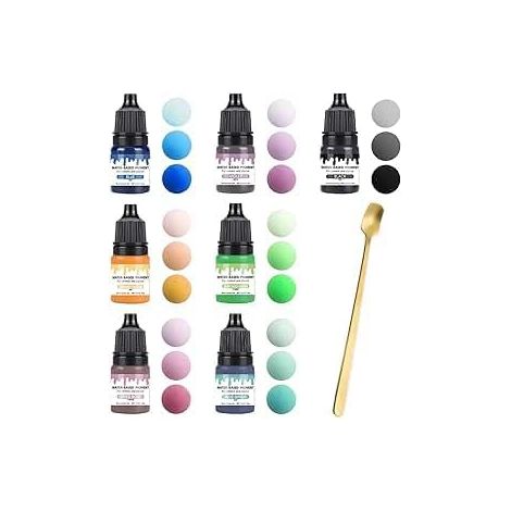 8 Pcs Colorant Resine Epoxy Pigment Poudre Set Blue Green Purple Orange Black Rose Red Sky Blue With 15cm Golden Spoon Colorant Bougie Colorant Peinture Pigments Naturels Colorant Beton Ciment (1/5)