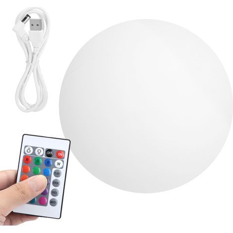 20 cm große LED-Kugellampe, 16 Farben, Fernbedienung, USB-aufladbar, wasserdicht, dekoratives Nachtlicht. (1/5)