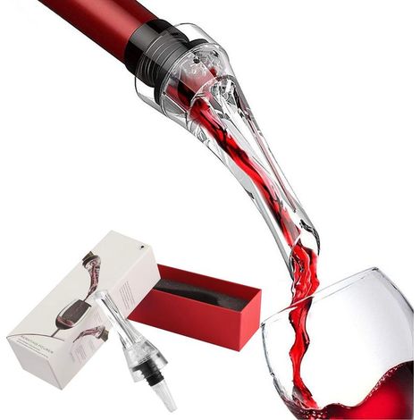 versatore aeratore per vino - Decantatore aeratore professionale, beccuccio antigoccia per l'aerazione di vini rossi e bianchi (1/5)