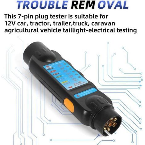 Testeur Remorque 7 Broches - Diagnostic LED 12 V - Pour Prise Caravane et Remorque - 1 Pièce (1/5)