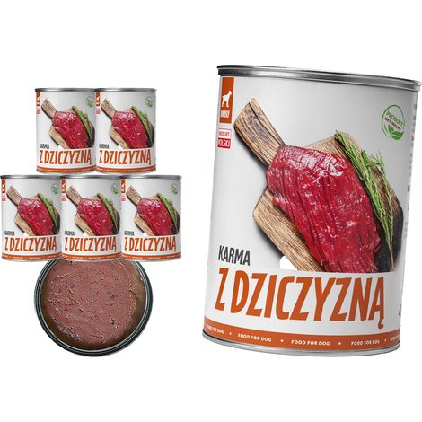 Pâtée pour chien TufTuf au venaison, boîte de 6 x 400 g, viande en conserve (1/2)