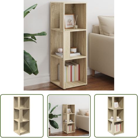 The Living Store Eckregal Sonoma-Eiche 33x33x100 cm Holzwerkstoff - Eckregal - Regalsystem - Wohnraumorganisation - Holzwerkstoffmöbel - Sonoma-Eiche (1/5)