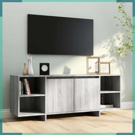 Meuble TV - 813054 - Sonoma gris - Bois d'ingénierie - 130 x 35 x 50 cm (1/5)
