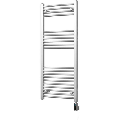Zennor - Chrome Electric Towel Rail H1200mm x W500mm Curved 300w Thermostatic WIFI (1/3)