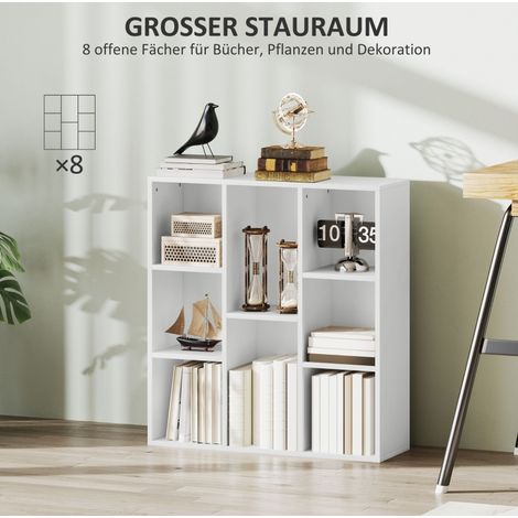 Mobile libreria 8 vani in legno 74,3x24x80 cm OKMYHOME (1/5)