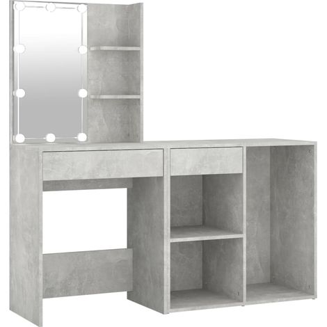 Toeletta LED con mobile 60 x 40 x 140 cm MDF grigio 020006349