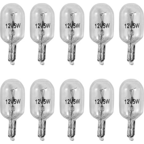 Ampoule T10 12V 5W Blanc Chaud Pour Tableau de Bord Instrument Cluster Jauge Lampe 10 Pièces (1/4)
