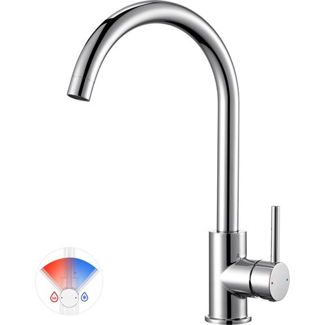 Rubinetto da cucina con bocca girevole a 360°, rubinetto cromato, miscelatore da cucina, Miscelatori monocomando per lavelli, rubinetto per lavello (1/5)