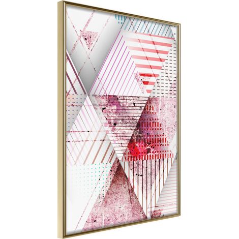Affiche Murale Encadrée "Patchwork II" 21 x 30 cm Or