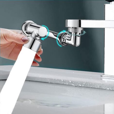 Pair Wasserhahnbelüfter, 1080 drehbar, Wasserhahnbelüfter, Küchenarmatur-Verlängerung, Wassersparfilter, universell, 2 Modi, drehbarer Wasserhahn-Adapter (1/5)
