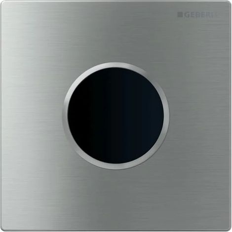 Geberit Typ 10 placa de cubierta, redonda: placa: cepillada, con revestimiento easy-to-clean, anillo de diseño: pulido, 241925SN1
