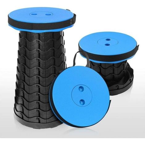 Blue Portable Folding Stool Second Generation Retractable Stool Camping Stool for Fishing/BBQ/Indoor/Outdoor Activities Max Load 200kg (1/5)
