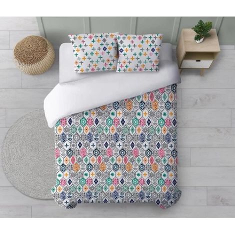 Parure de couette, housse de couette, linge de lit en coton coloris multicolore - Longueur 240 x Profondeur 220cm (1/3)
