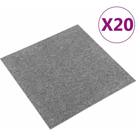 vidaXL Carpet 20 pcs Grey 50 x 50 cm 100% Polypropylene