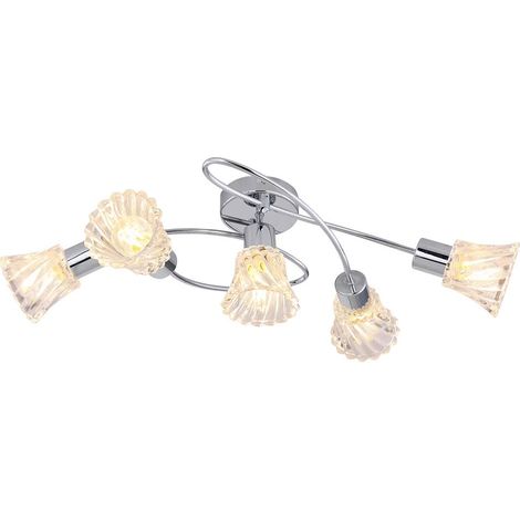 Plafoniera HESTIA CHROME TRASPARENTE E14 5X MAX 40W L: 16.5 cm B: 63,5 cm H: 24 cm dimmerabile (1/3)