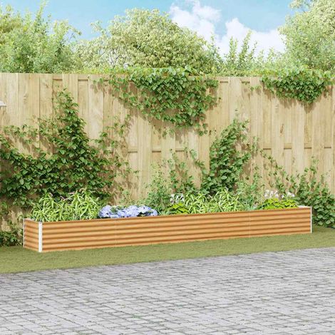 vidaXL Letto rialzato da giardino 390 x 50 x 36 cm Acciaio (1/5)