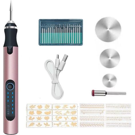 Kleines elektrisches Gravierstift-Schleifstift-Set, DIY-Akku-Nagellackmaschine, elektrischer Gravierstift, Schnitzstift (Schleifset) (1/5)
