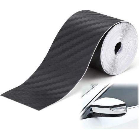 Film Carbone Voiture Covering, Carbone Film Autocollant de Voiture Adhésif, Bandes de Fibre Carbone, Anti-Rayures Film Protecteur (1/4)