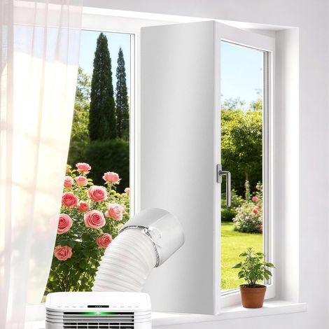 500 cm langes Dichtungsset für tragbare Klimaanlagen, universelle Fensterdichtung mit Kordelzug, Fensterdichtungsset für Schlafzimmerfenster für Mini-Klimaanlagen, kein Bohren erforderlich (1/5)