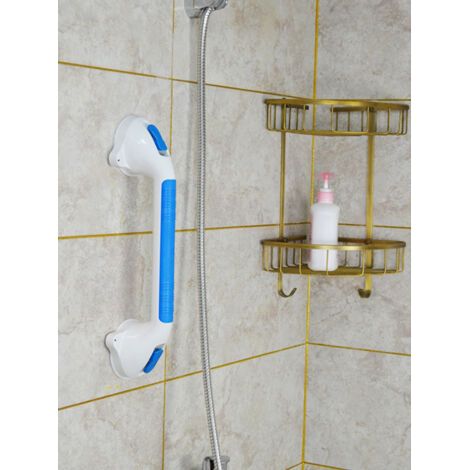 (Blau) Duschgriff mit Saugnapf für Badezimmer, geeignet für Behinderte, Senioren, Verletzte, sicherer Duschgriff bis 113 kg, nicht empfohlen und abnehmbar (1/5)