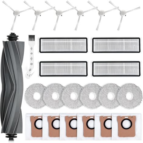 18-teiliges Zubehörset für Dreametech L10s Ultra / L10 Ultra Staubsauger, inklusive 1 Hauptbürste, 4 HEPA-Filter, 6 Seitenbürsten, 6 Reinigungspads und 1 Reinigungsbürste. (1/4)