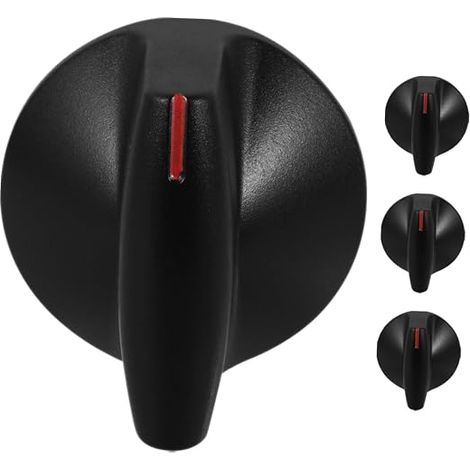 Universal Black Metal Gas Cooker Knobs 2 Pairs Replacement Control Knobs For Gas Stove Compatible Natural And Liquefied Flame Adjustment (1/5)