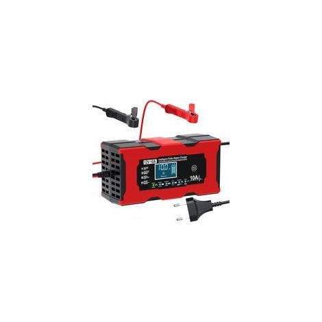 Batterie Voitures 10A12V,Chargeur de Batterie Intelligent LiFePO4 Protection Multiple de Moto Recharge, Écran LC,pour Voiture Moto Camion, AGM, Gel, Wet, SL (1/5)