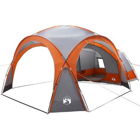 vidaXL Tienda Lateral con techo Gris y naranja 410 x 410 x 250 cm (1/2)