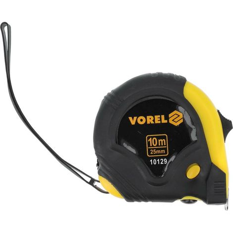 Cinta métrica amarilla y negra de 10 m x 25 mm 10129 vorel (1/3)