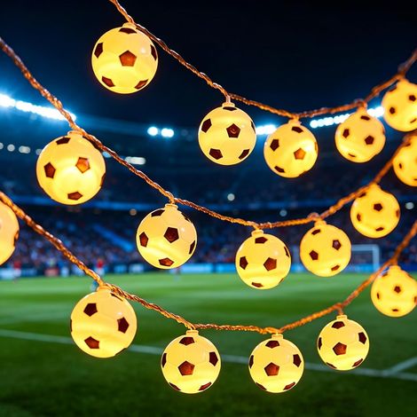 Guirlande Lumineuse de Football,20 LED Guirlandes Lumineuses 3M,Guirlande Illuminée Ballon de Football,Décoration de Chambre Sportive,pour Noël,Mariage,Fête,Dekoration (1/5)