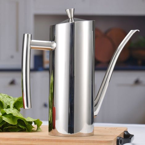 Bidon d'huile ménager en acier inoxydable de 700 ml, récipient pour sauce soja, distributeur pour la cuisine (1/5)