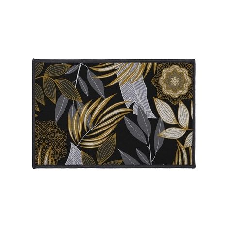 Tapis Déco Imprimé "hannae" 40x60cm Noir et Jaune (1/3)
