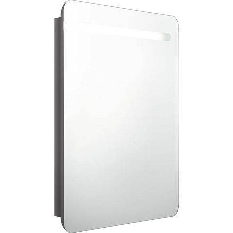 Maison Exclusive - LED-Bad-Spiegelschrank Glänzendes Grau 60x11x8