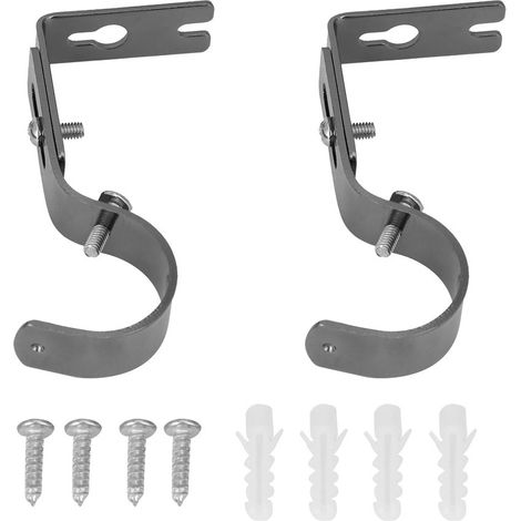 2Pcs Support de rideau, réglable en hauteur, pour tringle 1 à 5/8 pouce, en fer durable, pour fenêtre en bois (1/5)