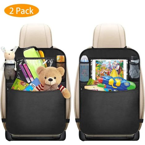 Lot de 2 sacs de rangement automatiques Mixigoo pour enfants avec de grandes poches et une tablette transparente pour iPad, sacs de rangement imperméables pour sacs de rangement automatiques (1/4)