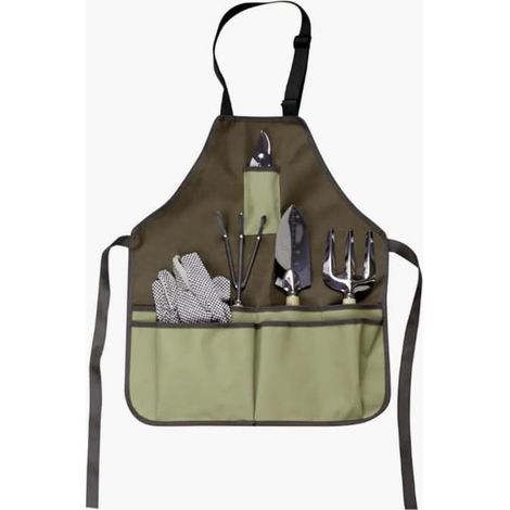 Tablier de jardinage, tablier de jardin pour femme avec poches, tablier à outils en tissu imperméable et renforcé, ceinture à outils de jardin multifonction pour femmes et hommes. (1/3)