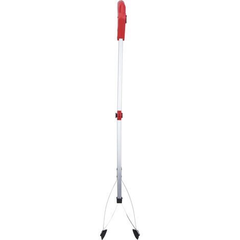 Müllgreifer, faltbar, für Gartenabfälle (roter Griff) (1/5)