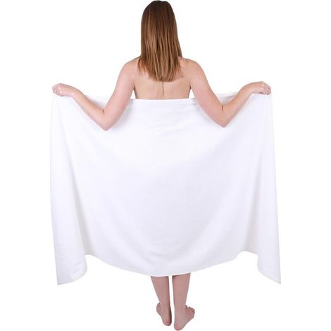 Serviette de Bain 100x200 cm Blanc (1/2)