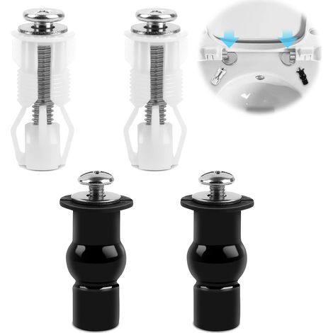 2 pares de tornillos de fijación para asiento de inodoro, pernos de expansión de goma para asiento de inodoro, tornillos de expansión compatibles con la mayoría de inodoros (1/4)